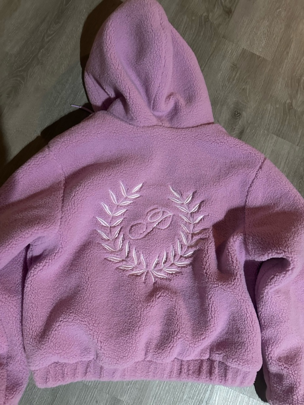 PINK Victoria's Secret Lavender Pink Sherpa Hooded Bomber Jacket